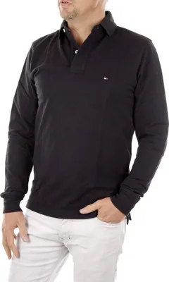 Produktbild von Tommy Hilfiger Herren Poloshirt WCC TOMMY KNIT POLO L/S RF Regular Fit Schwarz