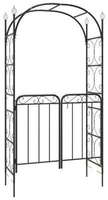 Produktbild von Gartenbogen, langlebiger Stahl, elegantes Design, schwarz