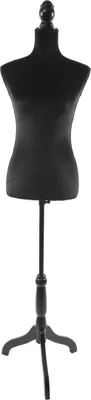 Immagine prodotto di Manichino da sarta Relaxdays, modello femminile, taglia 36/38, regolabile in altezza da 130 a 167 cm, in velluto, con supporto in legno, manichino da cucito, nero