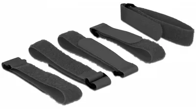 Produktbild von Delock Klettverschluss - 30 cm - Schwarz (Packung mit 5)