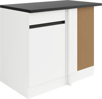 Produktbild von Optifit Eckunterschrank Luca932 BxTxH 100 x 60 x 88 cm weiß matt zerlegt Anschlag reversibel KLLU UE106-0+