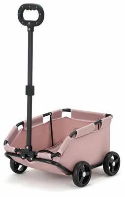 Produktbild von Hundebuggy - Zusammenklappbarer Haustierwagen - 4 Räder - Verstellbarer Schiebegriff - Für kleine Hunde bis 4 kg - Aufbewahrungstasche - Waschbares Polster - Rosa