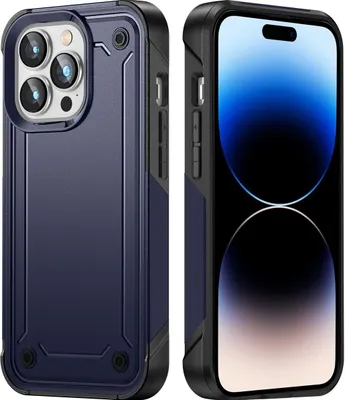 Produktbild von Mobigear Slim Armor iPhone 14 Pro Max Hülle Hardcase Backcover Stoßfest - Blau