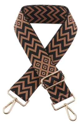 Immagine prodotto di Cinghia per spalla regolabile, da 75 a 130 cm - Cinghia per borsa, 5 cm di larghezza - Accessori per borse - Fibbia dorata - Corda di cotone - Marrone