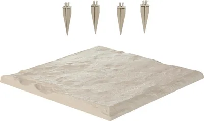 Image de SucceBuy 4x Dalles de jardin imitation pierre, 395x395mm, Beige
