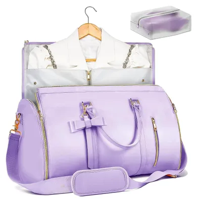 Produktbild von Reise-Kleidersäcke für Damen, faltbar, 2-in-1, PolyurethanAnzugtasche mit Kulturbeutel und Schuhfach