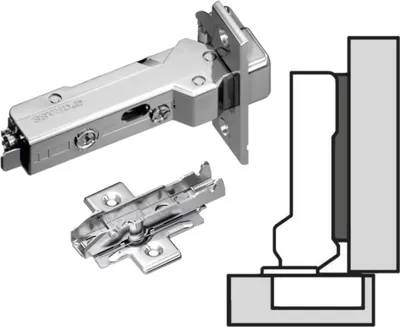 Produktbild von GRASS Tiomos SCHARNIER-SYSTEM, Möbel - Scharnier Topfband SOFT-Closing 110° Mittel-/Zwillingsanschlag Mit Montageplatte