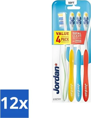 Obrázek produktu pro Jordan zubní kartáček Total Clean Soft 4-pack 4 kusy - hodnotné balení - 12 kusů
