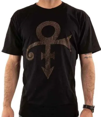 Immagine prodotto di Prince | Maglietta ufficiale della band | Simbolo d'oro (Diamante), Media, Nero