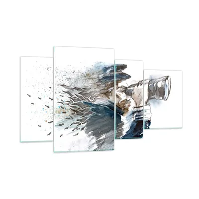 Produktbild von Bilder auf glas - Kopf Illusion Fernglas Mann - 120x70cm - Glasbilder - Wandbilder - Kunstdruck - zum Aufhängen bereit - Wanddekoration aus Glas - Glas Bilder - Wandbild auf Glas - GDL120x70-2992