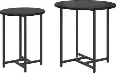 Produktbild von vidaXL Beistelltisch-Set 2 pcs Schwarz Eichen-Optik