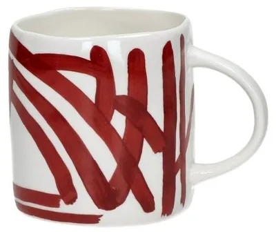 Produktbild von Pomax Weve Tasse aus Porzellan, Rot, L 12 x B 8,5 x H 9 cm