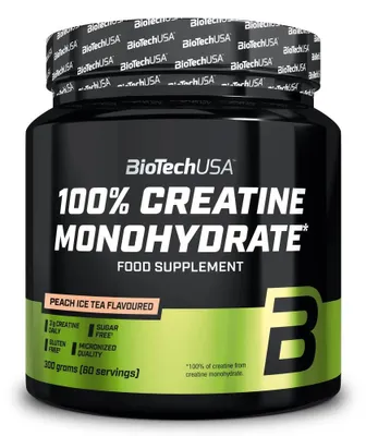 Produktbild von BioTech Usa 100% Creatine Monohydrate Eistee Pfirsich