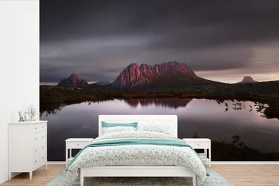 Produktbild von MuchoWow® Fototapete für Wohnzimmer oder Schlafzimmer Wandtapete Vinyl Motivtapete Sonnenaufgang am Cradle Mountain in Tasmanien - 330x220 cm - Fototapeten