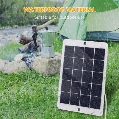 Obrázek produktu pro Přenosná solární nabíječka 3 W, 5 V, vodotěsný panel pro kempování s konektorem micro USB, pro nabíjení mobilních telefonů, mini ventilátorů, LED svítilen, domácích monitorů a fotoaparátů