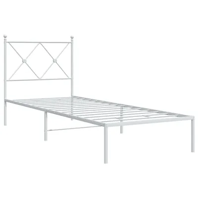 Produktbild von Bettgestell mit Kopfteil Metall Weiß 80x200 cm