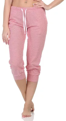 Obrázek produktu pro Dámské pyžamo Capri kalhoty 3/4 délky - Mix & Match - ideální pro kombinování ; stripes_pink , 40