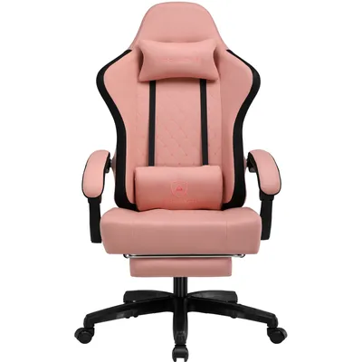 Zdjęcie produktu dla LUCKRACER Krzesło do gier z podnóżkiem Ergonomiczne krzesło biurowe z regulowaną poduszką lędźwiową, zagłówkiem, regulacją wysokości pomarańczowy