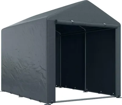 Produktbild von Garagenzelt 2,18x1,6x1,72m Lagerzelt verzinkter Stahl Gerätezelt mit PE-Plane UV-Schutz wetterfest Motorradgarage Fahrradunterstand Dunkelgrau inkl.
