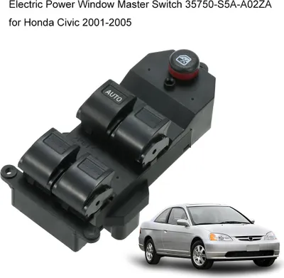 Obrázok produktu pre Hlavný spínač elektrického ovládania okien 35750-S5A-A02ZA Náhrada pre Honda Civic 2001-2005