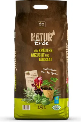 Produktbild von PATZER NATUR Erde  für Kräuter Anzucht & Aussaat torffrei - 18 Liter