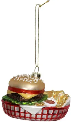 Image de Set de décorations de Noël en céramique sur le thème des hamburgers et des frites