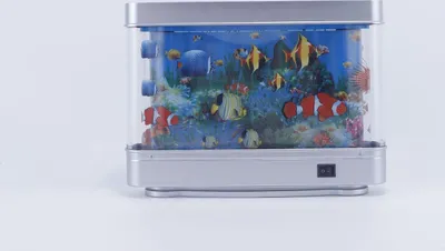 Produktbild von OKWISH LED-Aquariumlampe, Nachtlicht, Zierfischlicht, Dynamisches Virtuelles Ozeandelfin, Niedliche Raumdekoration, Nostalgische Retro-Design Zierfisch-Simulationlampe im 90er-Jahre-Stil, EU-Stecker