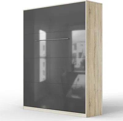 Produktbild von SMARTBett Schrankbett Standard  Eiche Sonoma/Anthrazit Hochglanzfront 160 Vertikal