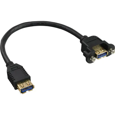 Obrázek produktu pro Adaptační kabel InLine® USB 3.0, samice A na samici A, pozlacené kontakty, 0,2 m. Kontakty, 0,2 m