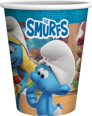 Produktbild von ie Schlümpfe Pappbecher 8 Stück – Partybecher 250ml Kindergeburtstag Cartoon