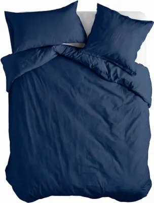Produktbild von Basic Bettbezug Dunkelblau 155 x 220 cm 100% Baumwolle Hergestellt in Europa