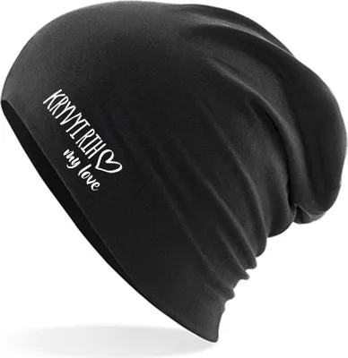 Produktbild von Huuraa Beanie Kryvyi Rih my love Black One Size Baumwolle und Elasthan Mütze Geschenkidee