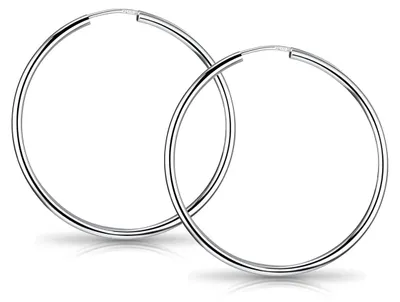 Produktbild von MATERIA Dünne Creolen Ohrringe Echt Silber 925 - Silbercreolen für Damen Teenager 38mm in Box SO-64
