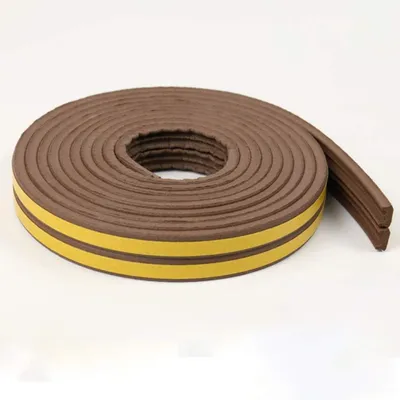 Imagen del producto de Tira de sellado para puertas - Burlete para ventanas - Aislamiento térmico - Tira autoadhesiva - 10 metros - Marrón