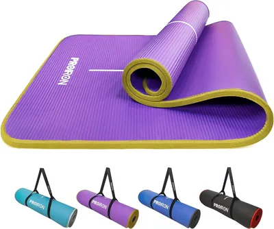 Image de Tapis de fitness pour Pilates et yoga, dimensions 183 x 66 cm, épaisseur 10 mm, avec sangle de transport