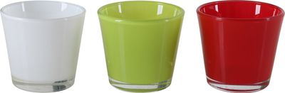 Mini Pflanztöpfe Teelichthalter aus Glas 5er-Set, Hellgrün 7x6,5cm
