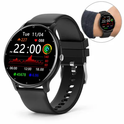 Produktbild von Smartwatch mit 1,46 Zoll HD-Display & Bluetooth-Anruffunktion – Fitnessuhr mit Sportmodi, Herzfrequenzanzeige, IP67 – Schwarz