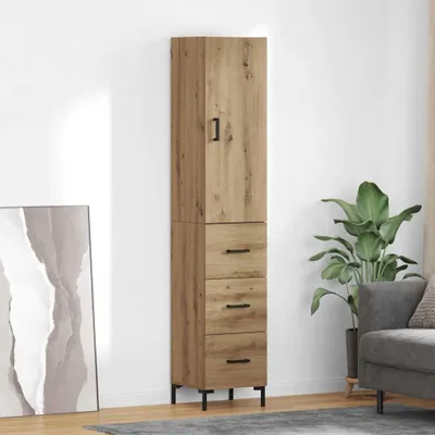 Produktbild von vidaXL Highboard Artisan-Eiche 34,5 x 34 x 180 cm Holzwerkstoff