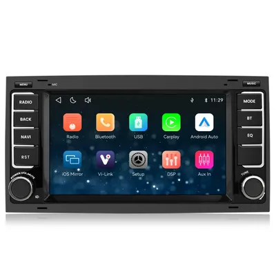 Productafbeelding van 7-inch autoradio voor VW Touareg 2003-2010, Multivan. Radio met Linux, CarPlay, Android Auto, Bluetooth, WiFi, RDS. Camera optioneel. Vi Link