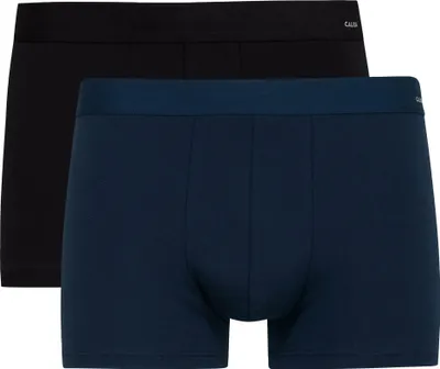 Zdjęcie produktu dla CALIDA Herren Boxershorts, 2er Pack - Bawełna Code, Elastikbund, Activity Bawełna Schwarz/Dunkelblau S (46/48)