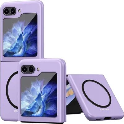 Produktbild von Magnetische Hülle für Samsung Galaxy Z Flip 6 / Z Flip 7 FE kompatibel mit Magsafe, Dünn Matt PC Harte Handyhülle Lila