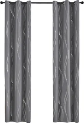 Produktbild von Verdunkelungsvorhänge – Blickdicht, Ösenvorhänge in Grau, 132x244 cm, 2er Set – Lichtblockierende Privatsphäre