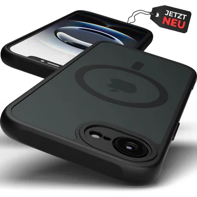Produktbild von iPhone 16e Hülle  -  Magsafe Case  | Kameraschutz - Matt Schwarz Dünn | Magnetisch Schutzhülle  Cover | GreenHec Frosted Case