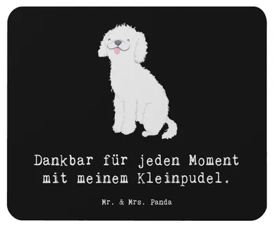 Produktbild von Mr. & Mrs. Panda Mauspad Kleinpudel Moment - Schwarz - Geschenk, pc mousepad, Pudel, Mouse Pad, laptop