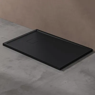 Immagine prodotto di doporro Piatto Doccia con Piletta 80x120x4cm, Piatto Doccia Geoma08A in Pietra Artificiale incl. Piletta di Scarico (AL02) Antracite, Forma: Rettangolare