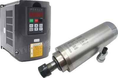 Productafbeelding van CNC-spindelmotor, watergekoeld, 2,2 kW vermogen, met VFD (frequentieomvormer) 220V