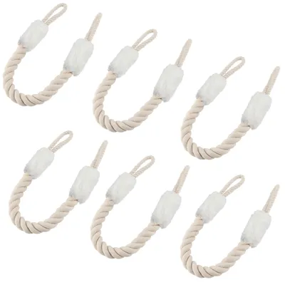 Imagen del producto de Cuerdas de algodón, 6 unidades, 60 cm de longitud, color blanco, para la seguridad en el hogar