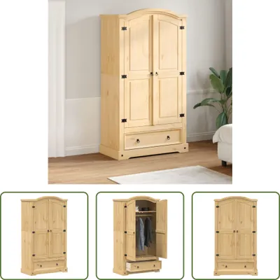 Produktbild von The Living Store Kleiderschrank Corona 102x52x186 cm Massivholz Kiefer