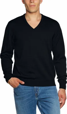 Produktbild von März Pullover V-Ausschnitt dunkelblau einfarbig Wolle
