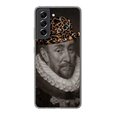 Produktbild von MuchoWow® Handyhülle Schutzhülle Hülle für Samsung Galaxy S21 FE Wilhelm von Oranien - Pantherdruck - Alte Meister Silikon Softcase Handy Hülle - Mobiltelefonhülle